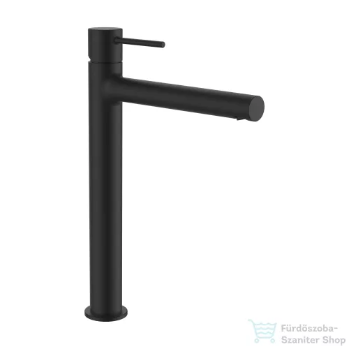 Laufen TWINPLUS SLIM magasított mosdó csaptelep, húzórudas lefolyószelep nélkül, PVD matt titán fekete HF505419428000