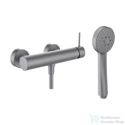   Laufen TWINPLUS SLIM zuhany csaptelep zuhanyszettel, PVD szálhúzott rozsdamentes acél, HF505450423600