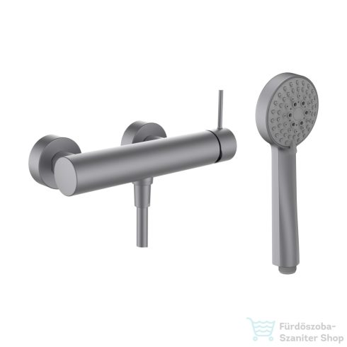 Laufen TWINPLUS SLIM zuhany csaptelep zuhanyszettel, PVD szálhúzott rozsdamentes acél, HF505450423600