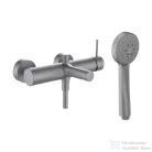 Laufen TWINPLUS SLIM SL kádtöltő csaptelep zuhanyszettel, PVD szálhúzott rozsdamentes acél HF505460423600