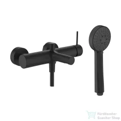   Laufen TWINPLUS SLIM SL kádtöltő csaptelep zuhanyszettel, PVD matt titán fekete HF505460428600