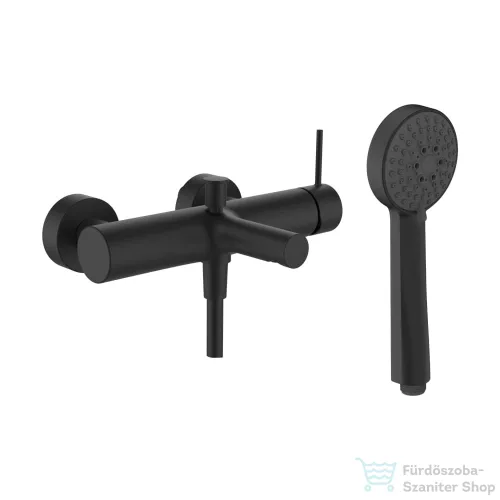 Laufen TWINPLUS SLIM SL kádtöltő csaptelep zuhanyszettel, PVD matt titán fekete HF505460428600