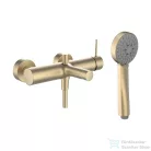 Laufen TWINPLUS SLIM SL kádtöltő csaptelep zuhanyszettel, PVD matt halvány arany HF505460462600