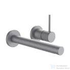 Laufen TWINPLUS SLIM falsík alatti mosdócsaptelep falon kívüli része, 195-mm-es kifolyóval, PVD szálhúzott rozsdamentes acél HF505470423000