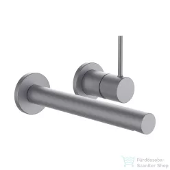   Laufen TWINPLUS SLIM falsík alatti mosdócsaptelep falon kívüli része, 195-mm-es kifolyóval, PVD szálhúzott rozsdamentes acél HF505470423000