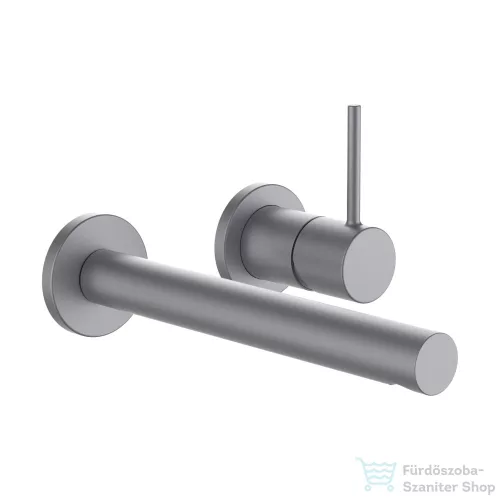 Laufen TWINPLUS SLIM falsík alatti mosdócsaptelep falon kívüli része, 195-mm-es kifolyóval, PVD szálhúzott rozsdamentes acél HF505470423000