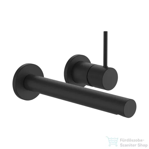Laufen TWINPLUS SLIM falsík alatti mosdócsaptelep falon kívüli része, 195-mm-es kifolyóval, PVD matt titán fekete HF505470428000