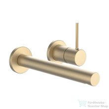   Laufen TWINPLUS SLIM falsík alatti mosdócsaptelep falon kívüli része, 195-mm-es kifolyóval, PVD matt halvány arany HF505470462000