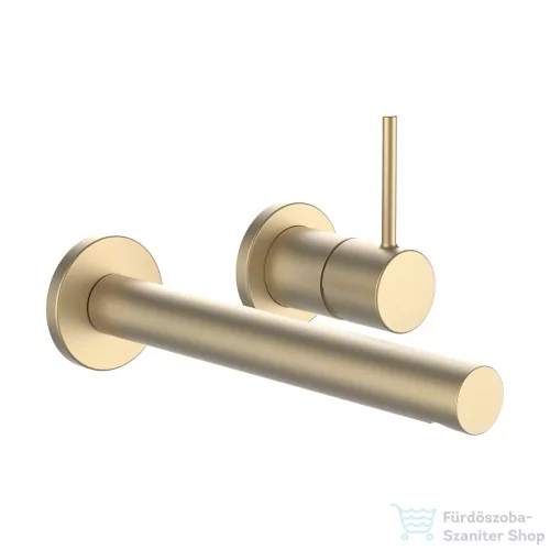 Laufen TWINPLUS SLIM falsík alatti mosdócsaptelep falon kívüli része, 195-mm-es kifolyóval, PVD matt halvány arany HF505470462000