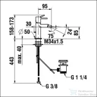 Laufen MEDA bidé csaptelep 95 mm, leeresztő szelep nélkül, PVD matt titán fekete HF506610428010