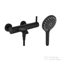   Laufen MEDA kádtöltő csaptelep zuhanyszettel, PVD matt titán fekete HF506660428600