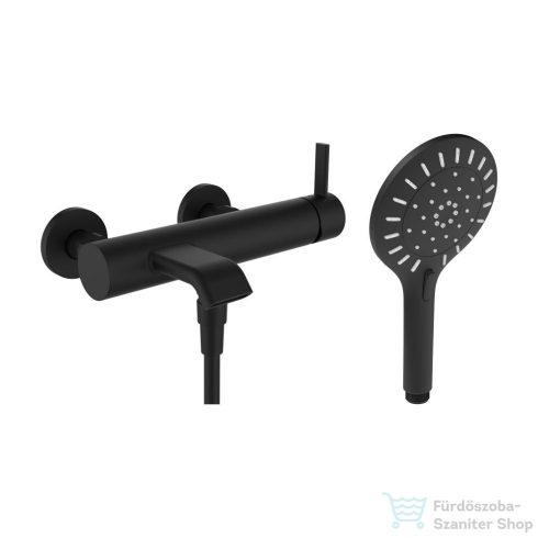 Laufen MEDA kádtöltő csaptelep zuhanyszettel, PVD matt titán fekete HF506660428600