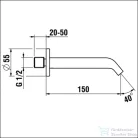 Laufen MEDA 150 mm-es kádkifolyó, króm HF506671100000