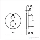 Laufen MEDA falsík alatti termosztátos kád/zuhanycsaptelep, 2-utas szabályozóval, légbeszívó nélkül, króm HF506677100000