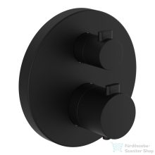   Laufen MEDA falsík alatti termosztátos kád/zuhanycsaptelep, 2-utas szabályozóval, légbeszívó szeleppel, PVD matt titán fekete HF506687428000