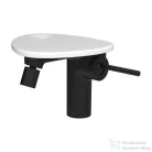 Laufen ADA bidé csaptelep lyukas polccal, click-clack leeresztővel, PVD matt fekete/matt fehér HF506710512000