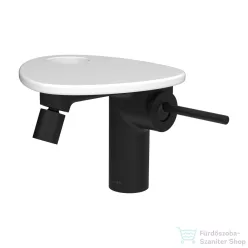   Laufen ADA bidé csaptelep lyukas polccal, click-clack leeresztővel, PVD matt fekete/matt fehér HF506710512000