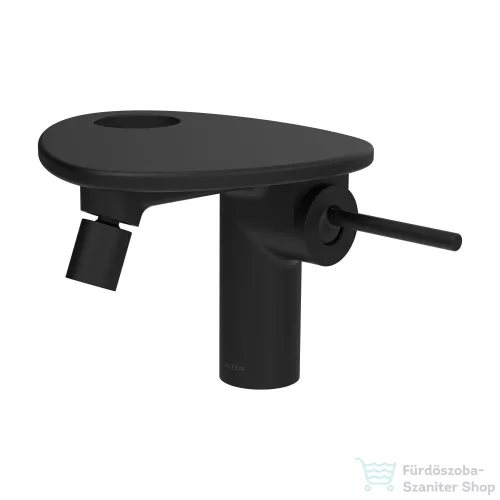 Laufen ADA bidé csaptelep lyukas polccal, click-clack leeresztővel, PVD matt fekete/matt fekete HF506710513000