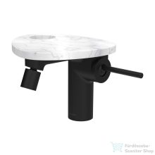   Laufen ADA bidé csaptelep lyukas polccal, click-clack leeresztővel, PVD matt fekete/fehér márvány HF506710515000