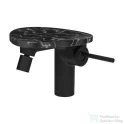   Laufen ADA bidé csaptelep polccal, click-clack leeresztővel, PVD matt fekete/fekete márvány HF506710516060