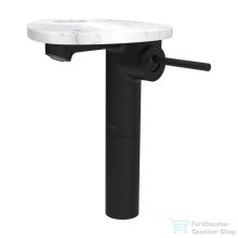   Laufen ADA magasított mosdó csaptelep lyukkal, leeresztő nélkül, PVD matt fekete/fehér márvány HF506714515000