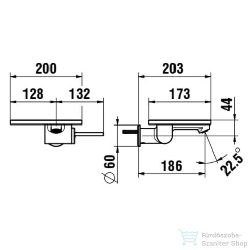 Laufen ADA falsík alatti mosdó csaptelep alaptest nélkül, PVD matt fekete/fényes fehér HF506726511060