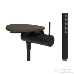   Laufen ADA falsík alatti zuhany csaptelep zuhanyszettel, polccal, alaptest nélkül, PVD matt fekete/caffe matt HF506755514060