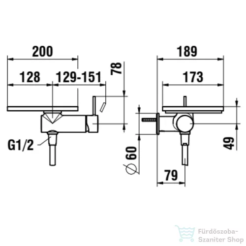 Laufen ADA falsík alatti zuhany csaptelep zuhanyszettel, polccal, alaptest nélkül, PVD matt fekete/caffe matt HF506755514060
