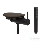 Laufen ADA falsík alatti kádtöltő csaptelep zuhanyszettel, polccal, alaptest nélkül, PVD matt fekete/caffe matt HF506765514060