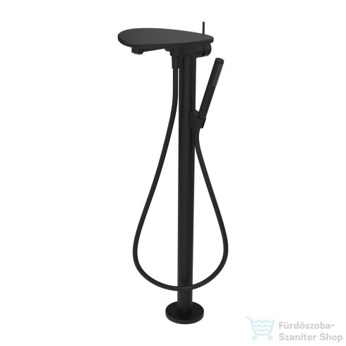 Laufen ADA szabadon álló kádtöltő csaptelep polccal, zuhanyszettel, alaptest nélkül, PVD matt fekete/matt fekete HF506781513060