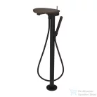 Laufen ADA szabadon álló kádtöltő csaptelep polccal, zuhanyszettel, alaptest nélkül, PVD matt fekete/caffe matt HF506781514060