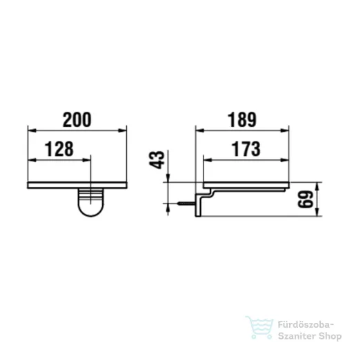 Laufen ADA fali polc, PVD matt fekete/fényes fehér HF506790511060
