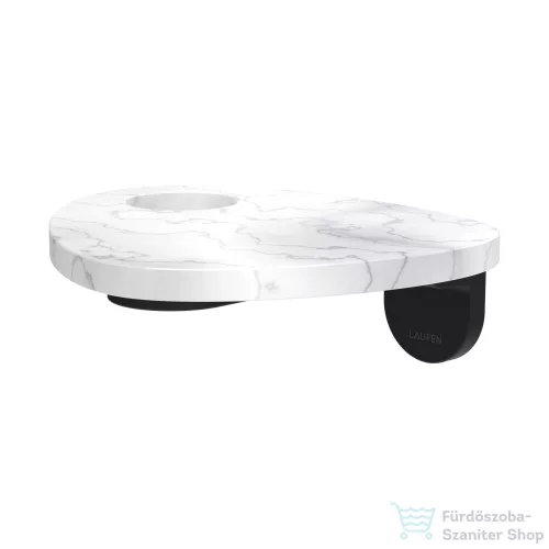 Laufen ADA fali polc lyukkal, PVD matt fekete/fehér márvány HF506790515000