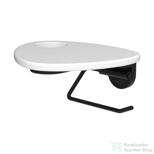 Laufen ADA fali wc papír tartó lyukkal, PVD matt fekete/matt fehér HF506791512000