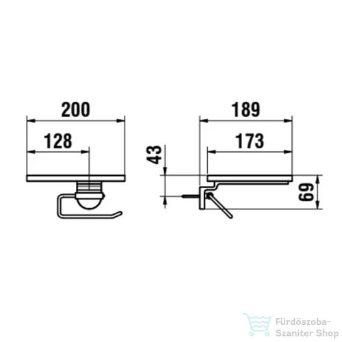 Laufen ADA fali wc papír tartó lyukkal, PVD matt fekete/caffe matt HF506791514000