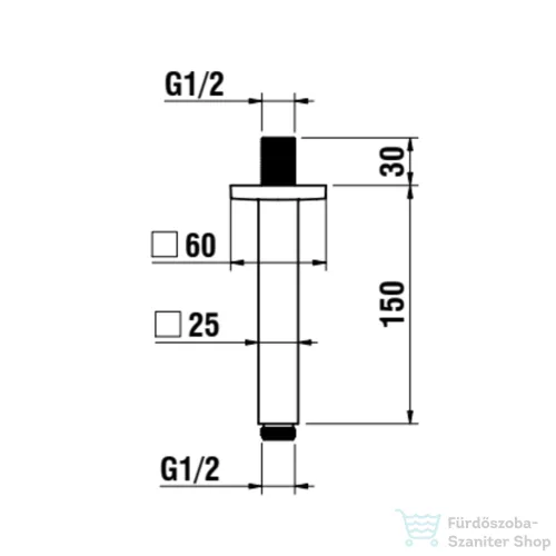 Laufen Quadriga 15 cm-es mennyezeti zuhanykar, króm HF546027100000