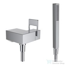   Laufen Quadriga fali zuhany csaptelep zuhanyszettel,belső egység nélkül,Szálhúzott rozsdamentes acél HF901155441000