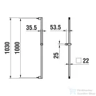 Laufen Quadriga 103 cm-es zuhanyrúd,Króm,HF901158100000