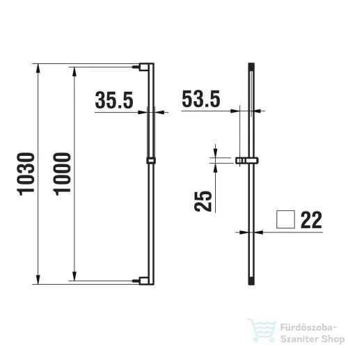 Laufen Quadriga 103 cm-es zuhanyrúd,Króm,HF901158100000