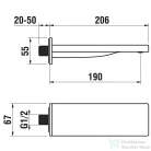 Laufen Quadriga 190 mm-es kádkifolyó, Szálhúzott rozsdamentes acél HF901171441000