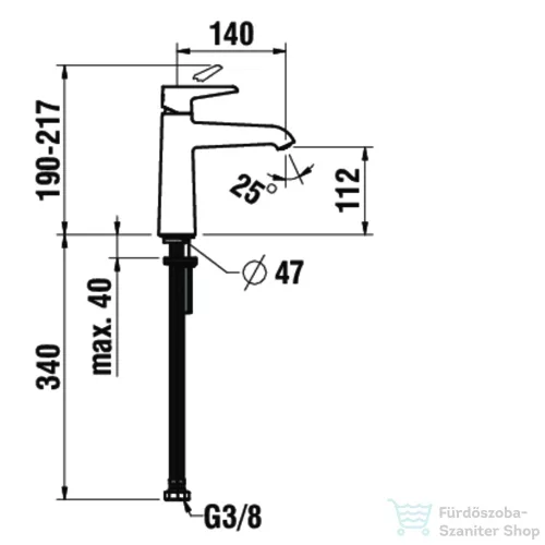 Laufen VAL mosdó csaptelep 140mm-es kifolyóval, leeresztő nélkül, króm HF901704100000