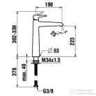 Laufen VAL magasított mosdócsaptelep, leeresztő nélkül króm HF901714100000