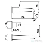 Laufen Val falba épített mosdócsaptelep falon kívüli része