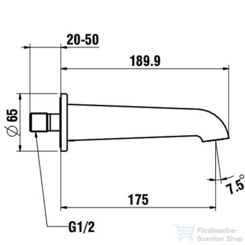 Laufen Val fali kifolyócső 175mm H3713800040601 ( 371380 )