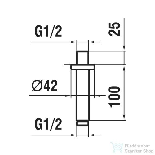 Laufen 10 cm-es mennyezeti zuhanykar, kerek takarórozettával, króm HF960098100001