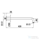 Laufen 42 cm-es zuhanykar,PVD matt titán fekete HF960109428001