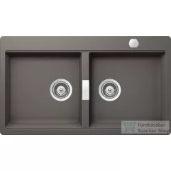   Schock Horizont N-200 konyhai mosogatótálca lefolyó távműködtetővel CRISTADUR® Silverstone 860 x 500 mm, gránit kompozit, sötétszürke HONN200SILVSA