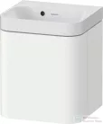 Duravit HAPPY D.2 40x36 cm-es, 1 ajtós alsószekrény-csaplyuk nélküli mosdó kombináció, balos, lakkozott matt szatén fehér HP4340N36360000