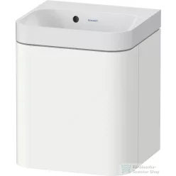   Duravit HAPPY D.2 40x36 cm-es, 1 ajtós alsószekrény-csaplyuk nélküli mosdó kombináció, balos, lakkozott matt szatén fehér HP4340N36360000