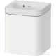 Duravit HAPPY D.2 40x36 cm-es, 1 ajtós alsószekrény-csaplyuk nélküli mosdó kombináció, balos, lakkozott matt szatén fehér HP4340N36360000